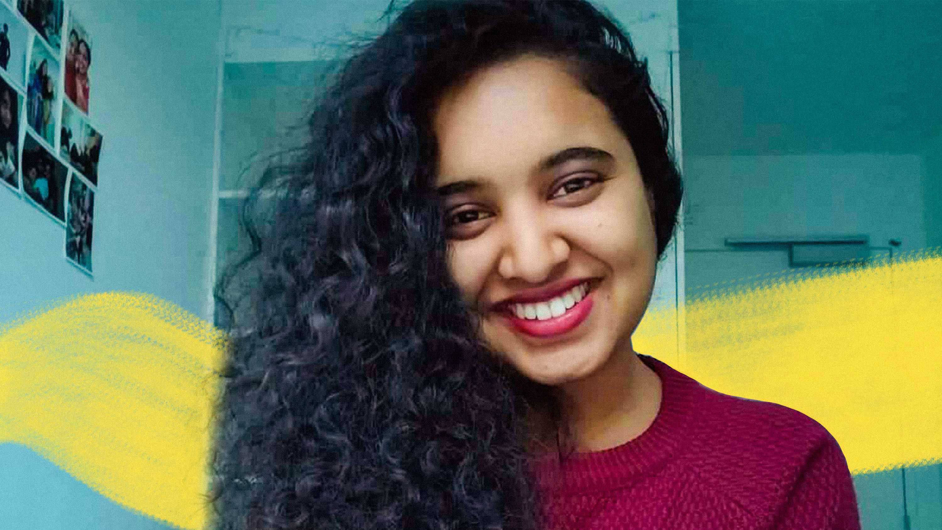 Shefali Dorepalli smiles at us in her bedroom for a story about rental applications.