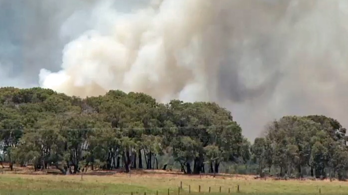 A bushfire rages near East Augusta