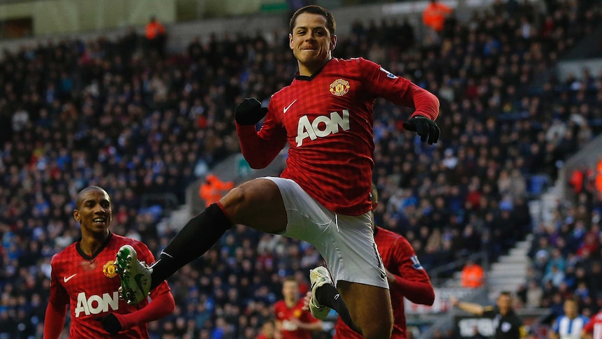 Javier Hernandez scored twice as the Red Devils ran out easy winners over Wigan.
