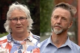 A composite image of Christine Campbell and Paul Gibson, Huon council members who resigned.