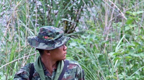 A Thai soldier on patrol