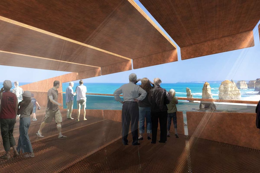 Designers impression of the proposed new sheltered lookout at the Twelve Apostles
