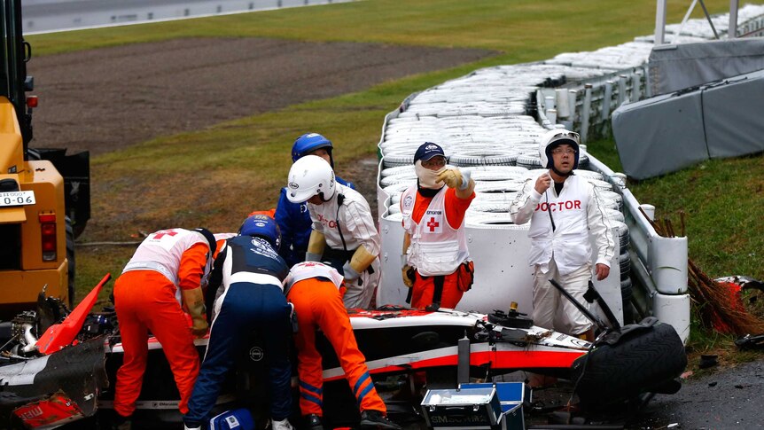 Formula One driver Jules Bianchi receives urgent medical attention after crash at Japanese Grand Prix