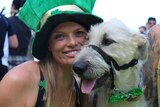 Sarah Hemming and her Irish wolfhound Olive