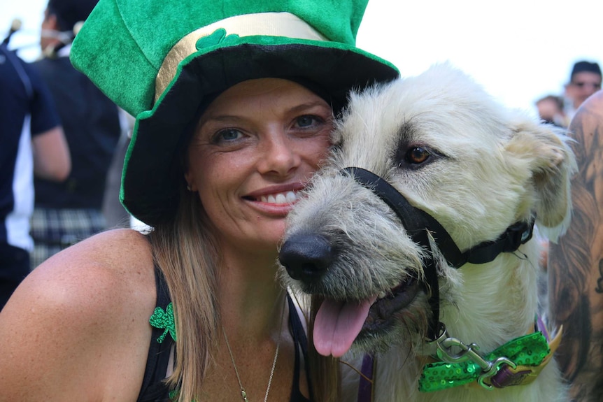 Sarah Hemming and her Irish wolfhound Olive