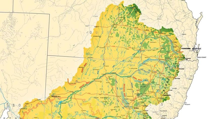 Colour map showing the Murray Darling basin.