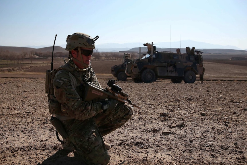 Troops on patrol in Tarin Kot