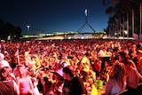 Crowds at the Australia Day Eve concert.