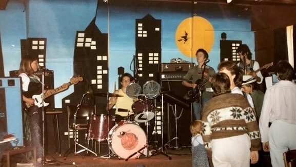 Band playing on stage.