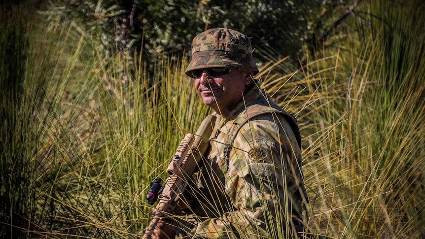 Australian soldier in bushland
