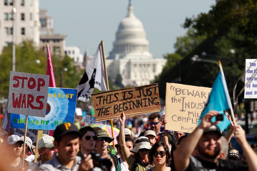 Wall St protesters march on Washington (Reuters: Molly Riley)