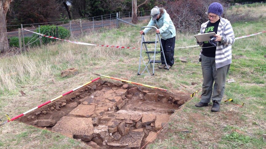 The remains of a kitchen at Kerry Lodge convict dig site