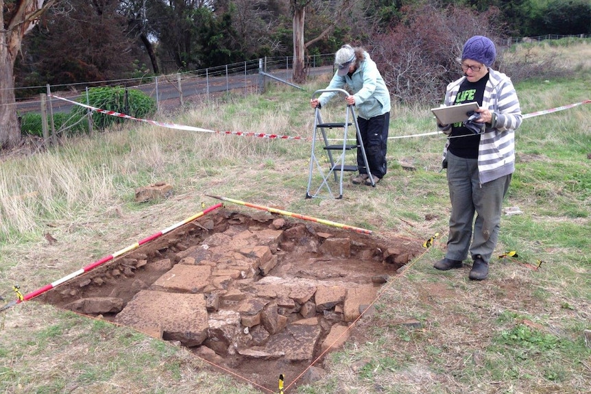 The remains of a kitchen at Kerry Lodge convict dig site