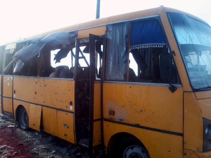 Ukraine bus attack kills 10 civilians