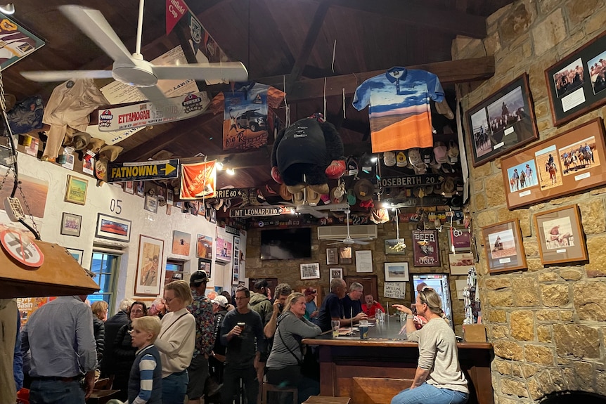 Patrons inside the Birdsville Hotel in Channel Country