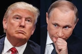 A composite image of Donald Trump and Vladimir Putin.