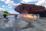 Fire training drill at Melbourne Airport