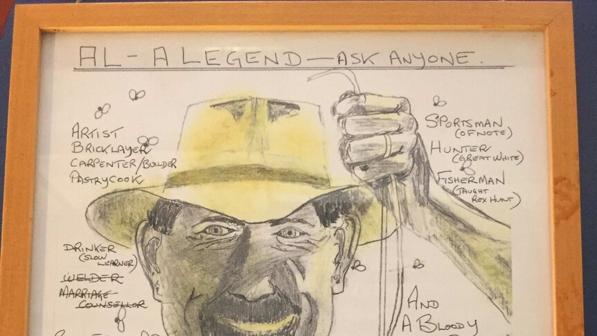 Drawing of Al Lester, local artists that has disappeared from town of Beechwood.