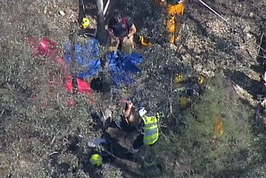 Rescue crews retrieved the boy in under and hour, after he dropped his phone.