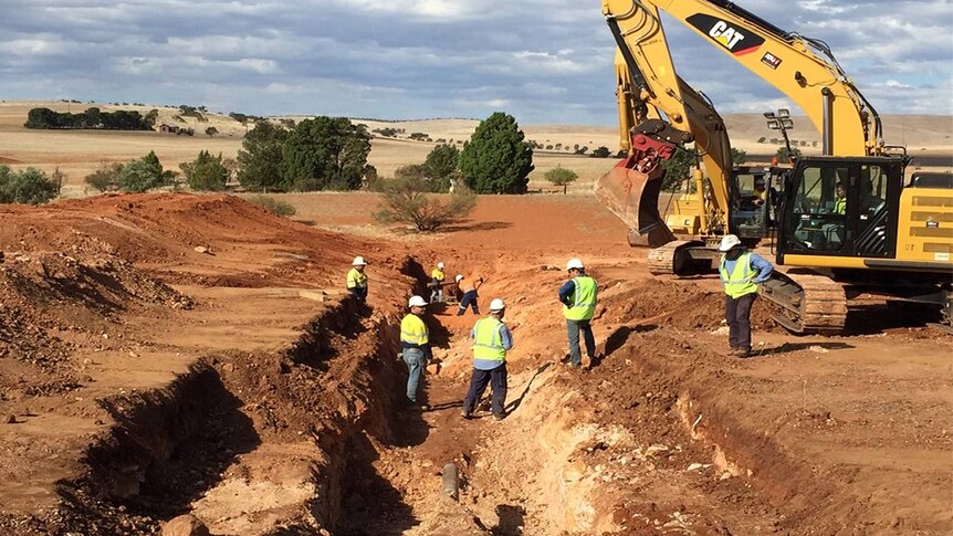 Adelaide to Moomba gas pipeline excavated