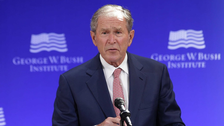 Mr Bush spoke at the Bush Institute's National Forum on Freedom, Free Markets and Security in New York (Image: AP/Seth Wenig)