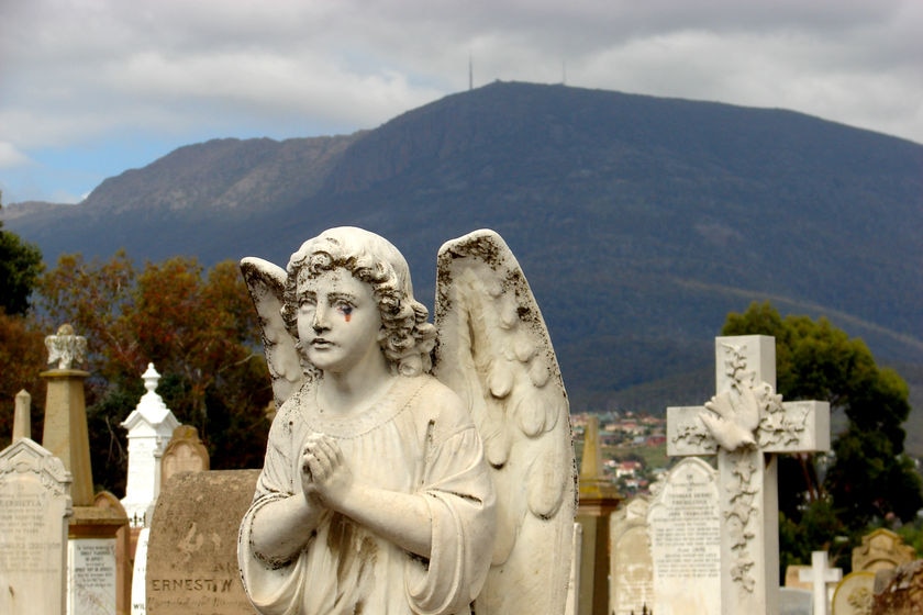 Angel headstone Cornelian Bay Cemetery Hobart (ABC News: Cate Grant)