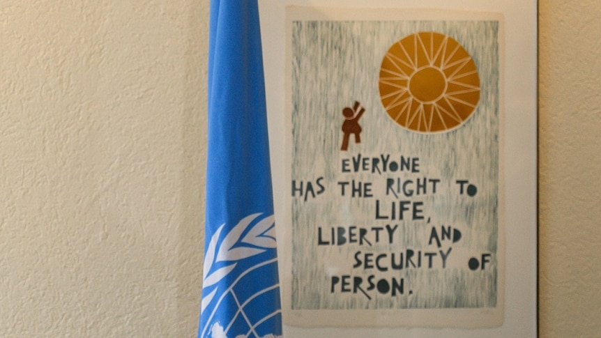 A drawing depicting a universal human right, the right to life, liberty and security of person.