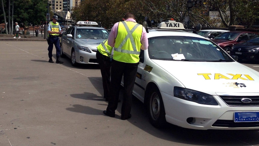 Taxi inspections near Sydney's Central Railway Station