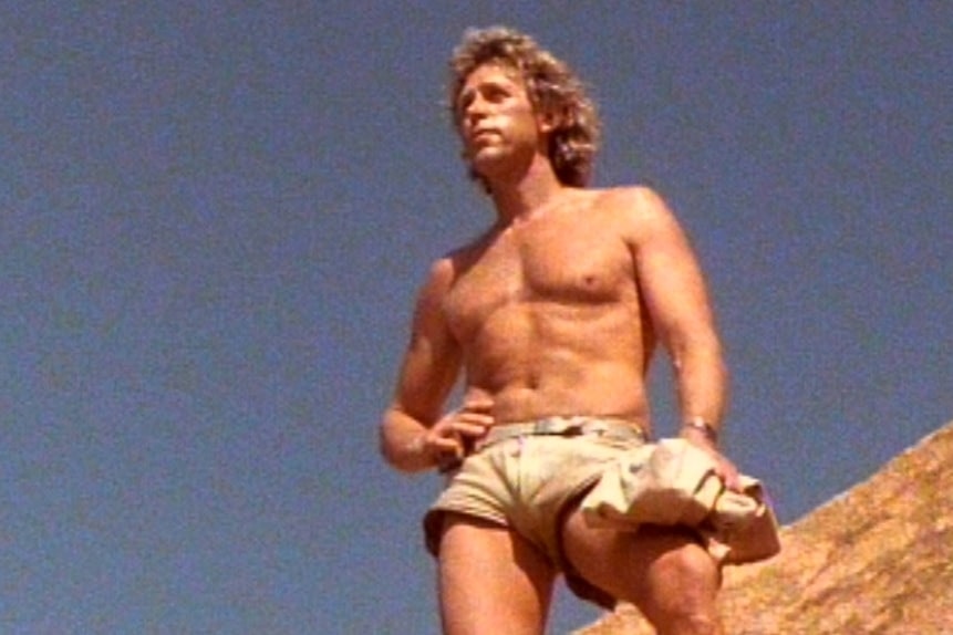 Alby Mangels strikes a classic pose in his hit 1977 adventure documentary film World Safari.