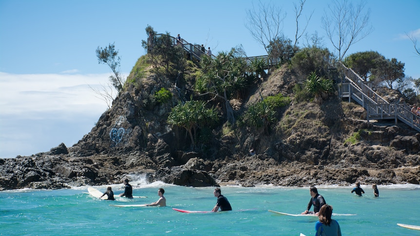 Surfers at The Pass, Byron Bay