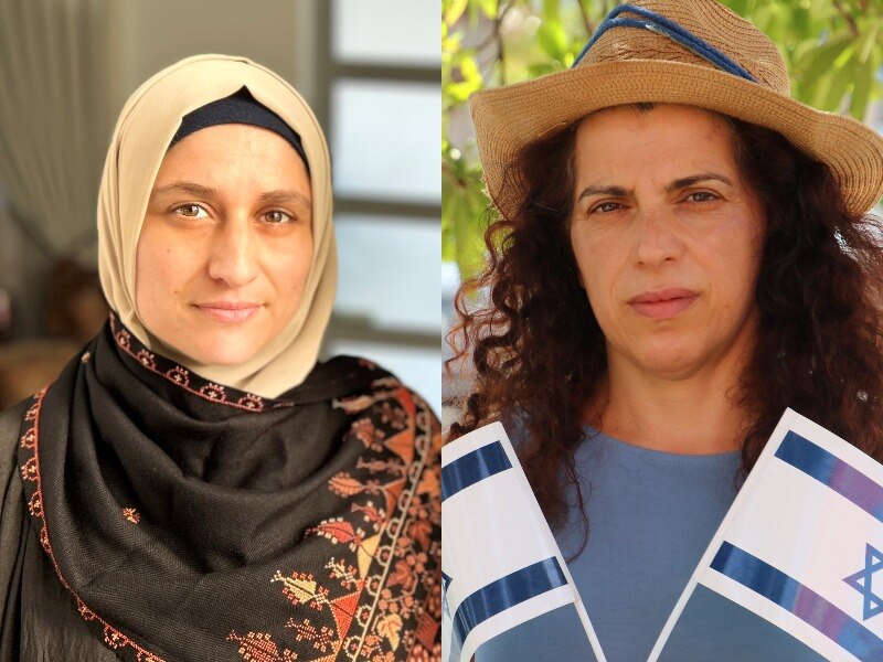 A composite photo of Ramia Abdo Sultan, left, and Tzipi Cohen Hyams, both looking serious