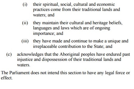 An excerpt of 2013 Amendment to Constitution Act of 1934 which included Aboriginal Australians.