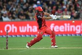 Aaron Finch of the Melbourne Renegades plays a shot against Sydney Sixers in Geelong.