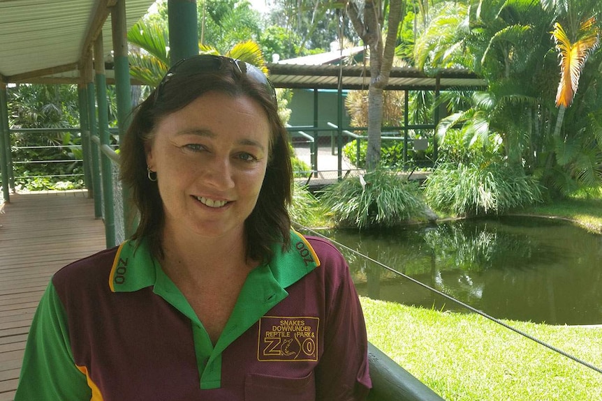 Louise Smith, the handler who saved  Qld reptile park owner Ian Jenkins from crocodile