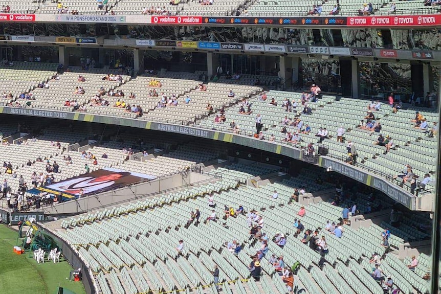 A picture of crowds at the MCG during the 2020 Boxing Day Test.