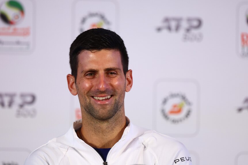 Serbian tennis player Novak Djokovic speaks to media ahead of the Dubai Tennis Championships 