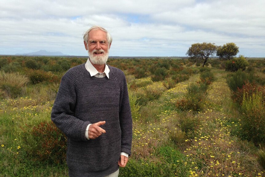 A photo of Bill Thompson who has restored 100 hectares on his property as part of the Gondwana Link project.