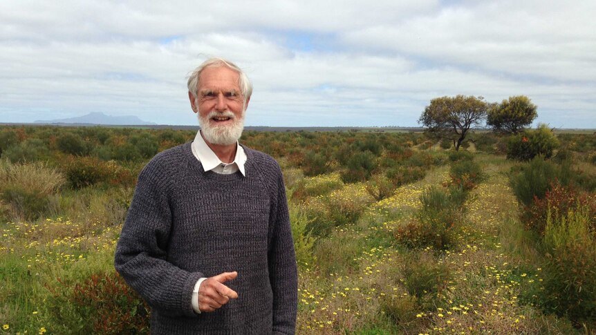 A photo of Bill Thompson who has restored 100 hectares on his property as part of the Gondwana Link project.