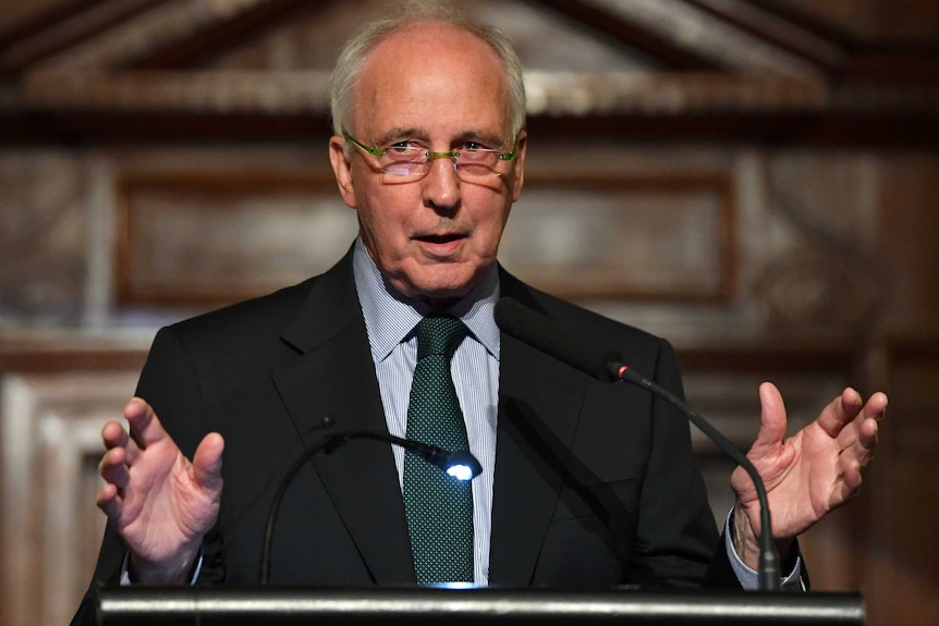 Former prime minister Paul Keating speaks at a book launch