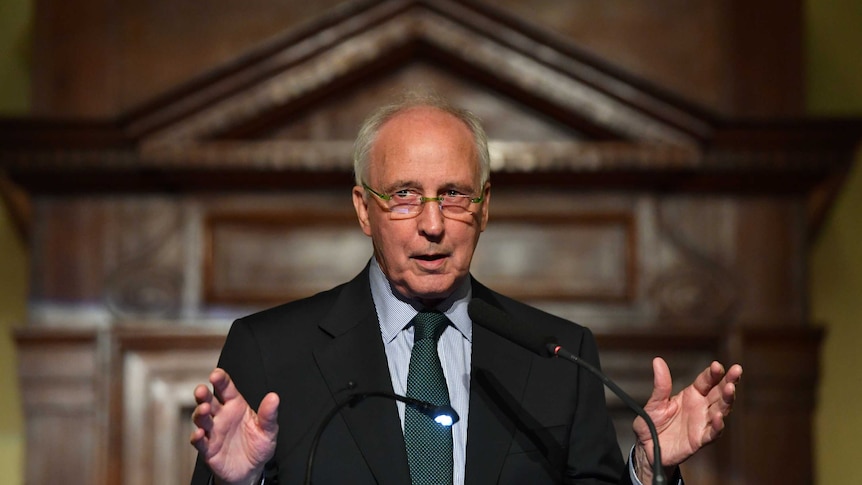 Former prime minister Paul Keating speaks at a book launch