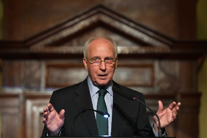 Former prime minister Paul Keating speaks at a book launch