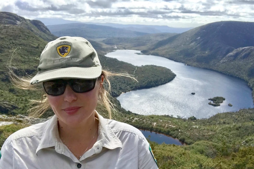 Kate Burton at Dove Lake, Cradle Mountain National Park, Tasmania