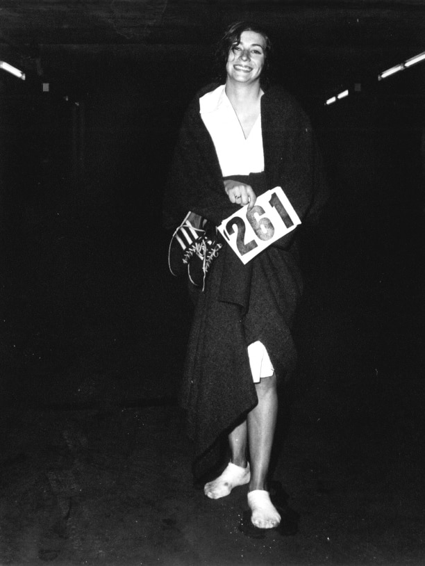 Kathrine Switzer after finishing the Boston Marathon