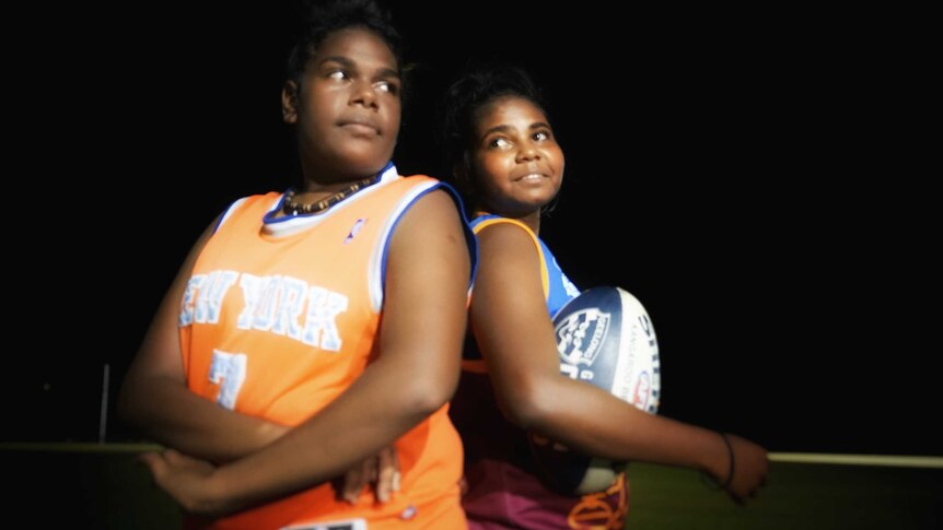 Whitney Yunupingu (left) and Mikayla Mununggurr