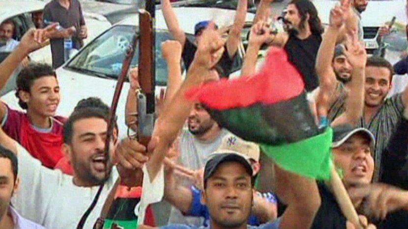 Libya rebels celebrating in Tripoli