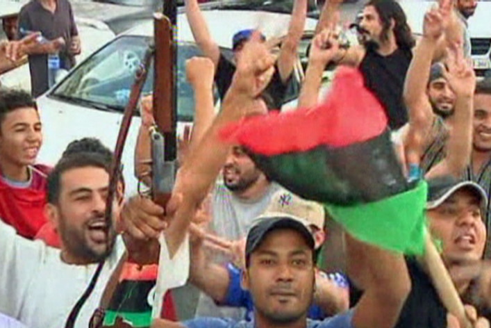 Libya rebels celebrating in Tripoli