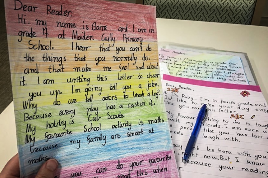 A colourful letter from Grade 4 student, Claire to one of the aged care residents.