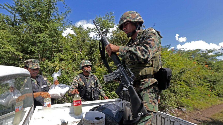 Mexican marines search for missing students