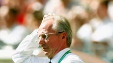 England manager Sven-Goran Eriksson watches World Cup opener v Paraguay