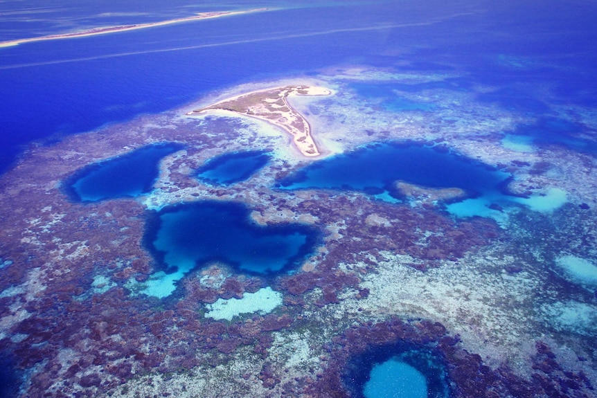 Aerial view of the Abrolhos Islands